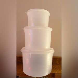 Vintage Tupperware Nesting Sheer Containers w Lids – Set of 3 – Made in USA